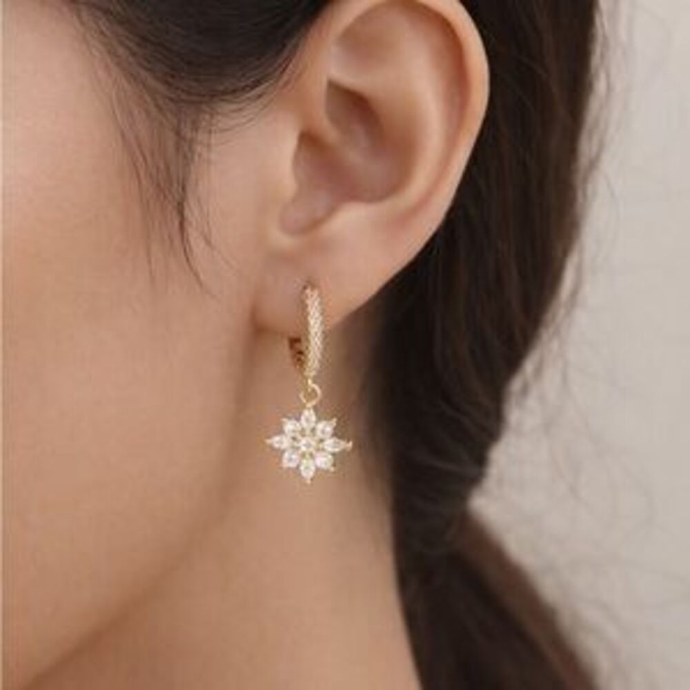 Gold Starburst Crystal Earrings